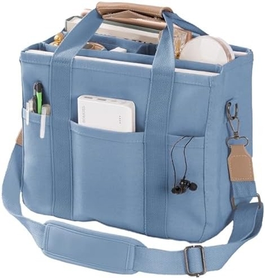 Kadınlar için çoklu cepli kanvas Tote Çanta Crossbody Tote Çanta Moda Omuz El Çantası Herşey Compart ile Tote Çanta
