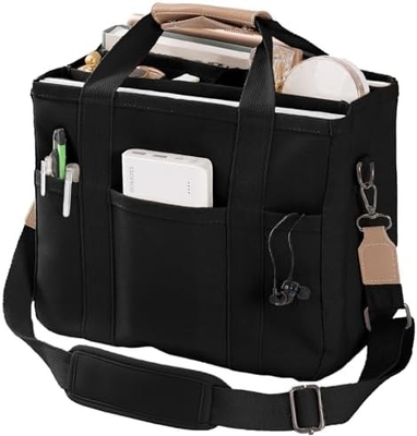 Kadınlar için çoklu cepli kanvas Tote Çanta Crossbody Tote Çanta Moda Omuz El Çantası Herşey Compart ile Tote Çanta