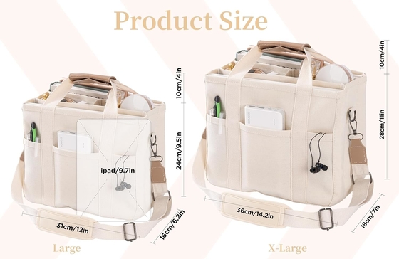 Kadınlar için çoklu cepli kanvas Tote Çanta Crossbody Tote Çanta Moda Omuz El Çantası Herşey Compart ile Tote Çanta