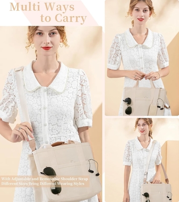 Kadınlar için çoklu cepli kanvas Tote Çanta Crossbody Tote Çanta Moda Omuz El Çantası Herşey Compart ile Tote Çanta