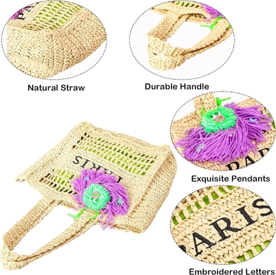 Herald Straw Mesh Beach Tote Bag for Women, Large Summer Lightweight Foldable Woven Shoulder Bags for Travel (Kadınlar için Büyük Yaz Hafif Katlanabilir Dokunmuş Omuz Çantaları)