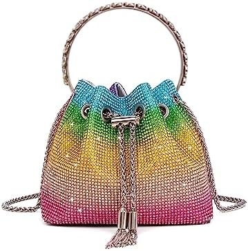Bling Kristal Rhinestone Çanta Kadınlar için Parlak Küpçü El Çantası Akşam Düğün Partisi Balo için Crossbody Çanta