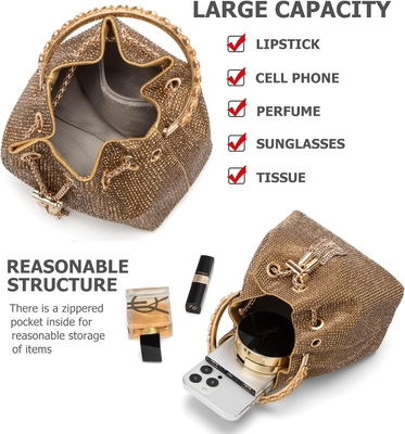 Bling Kristal Rhinestone Çanta Kadınlar için Parlak Küpçü El Çantası Akşam Düğün Partisi Balo için Crossbody Çanta