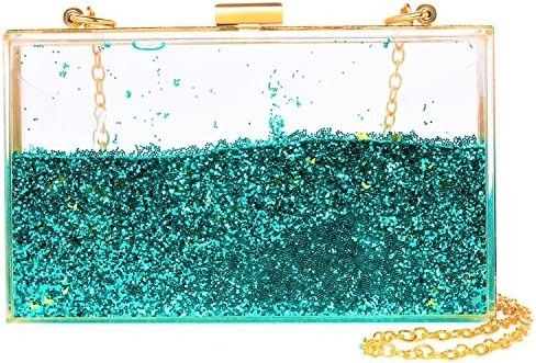 JeVenis Sihirli Şeffaf Sequins Kabuk Çanta Akşam Çantası Parti Balo Gelin