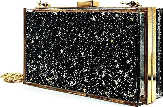 JeVenis Sihirli Şeffaf Sequins Kabuk Çanta Akşam Çantası Parti Balo Gelin
