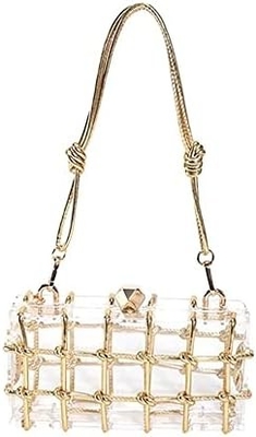 Açık Akrilik Çanta Rhinestone Akrilik Klavye Kristal Gece Çantaları Kadınlar için Glitter El Çantası Düğün Kokteyl Partisi için