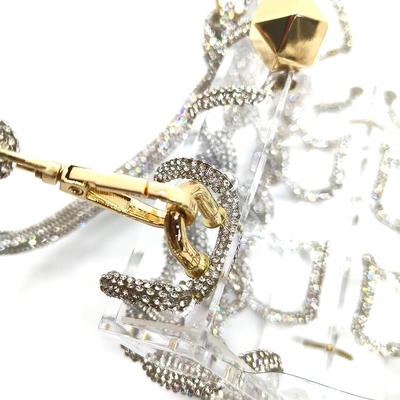 Açık Akrilik Çanta Rhinestone Akrilik Klavye Kristal Gece Çantaları Kadınlar için Glitter El Çantası Düğün Kokteyl Partisi için