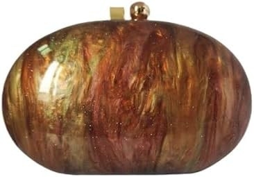 Kadınlar için Akrilik Akşam Çantası Kabuk Şekli Omuz Çanta Crossbody Glitter Mermer Çanta El Çantası