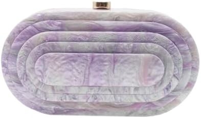 Kadınlar için Akrilik Akşam Çantası Kabuk Şekli Omuz Çanta Crossbody Glitter Mermer Çanta El Çantası