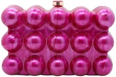 Kadınlar için Akrilik Akşam Çantası Kabuk Şekli Omuz Çanta Crossbody Glitter Mermer Çanta El Çantası