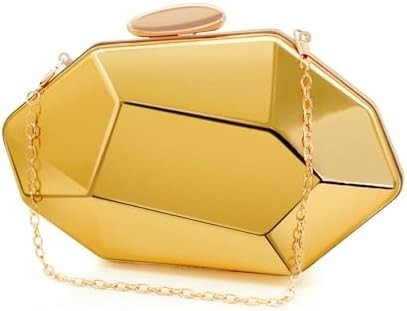 Kadınlar DENİŞİ METAL DÜZENLERİ Geometrik Gece Çantası Partiler,Düğünler,Promlar için Clutch Cüzdanı