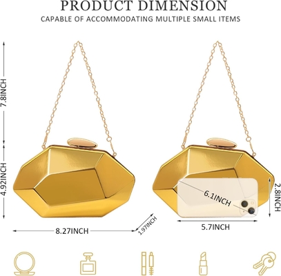 Kadınlar DENİŞİ METAL DÜZENLERİ Geometrik Gece Çantası Partiler,Düğünler,Promlar için Clutch Cüzdanı