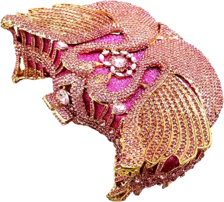BOUTIQUE DE FGG KADINLAR SWAN CLUTCH Kristal Akşam Çantaları Düğün Partisi Yemek Hanımlar Rhinestone MINAUDIERE Çanta