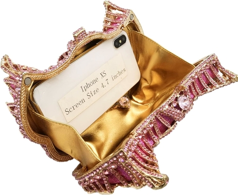 BOUTIQUE DE FGG KADINLAR SWAN CLUTCH Kristal Akşam Çantaları Düğün Partisi Yemek Hanımlar Rhinestone MINAUDIERE Çanta