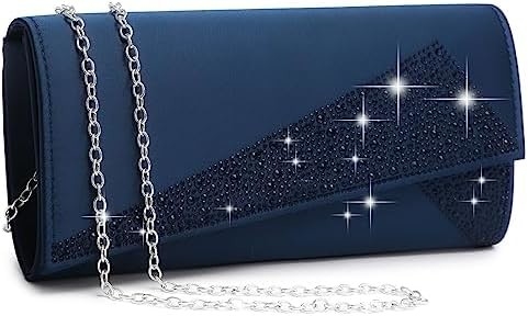 DASEIN Kadın Satin Strass Clutch Akşam Çantaları Parlak Parlak Cüzdan Partiye Çanta Düğün Kokteyl Balo