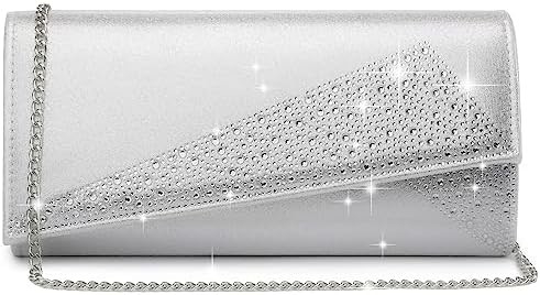 DASEIN Kadın Satin Strass Clutch Akşam Çantaları Parlak Parlak Cüzdan Partiye Çanta Düğün Kokteyl Balo