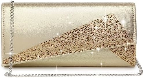 DASEIN Kadın Satin Strass Clutch Akşam Çantaları Parlak Parlak Cüzdan Partiye Çanta Düğün Kokteyl Balo