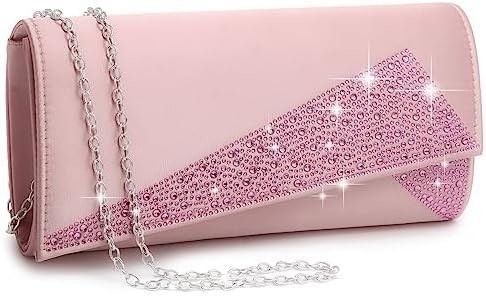 DASEIN Kadın Satin Strass Clutch Akşam Çantaları Parlak Parlak Cüzdan Partiye Çanta Düğün Kokteyl Balo