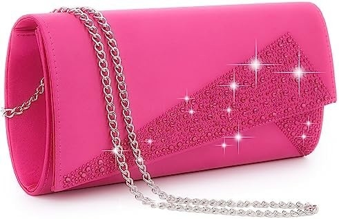 DASEIN Kadın Satin Strass Clutch Akşam Çantaları Parlak Parlak Cüzdan Partiye Çanta Düğün Kokteyl Balo