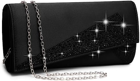 DASEIN Kadın Satin Strass Clutch Akşam Çantaları Parlak Parlak Cüzdan Partiye Çanta Düğün Kokteyl Balo