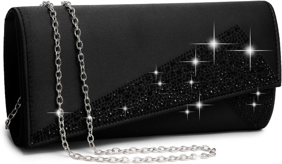 DASEIN Kadın Satin Strass Clutch Akşam Çantaları Parlak Parlak Cüzdan Partiye Çanta Düğün Kokteyl Balo
