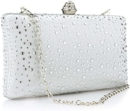 Kadın Gece Çantası Parlak Rhinestone Düğün Gece Partisi Kablo El Çantası Çanta Zincir Omuz Crossbody Çantası