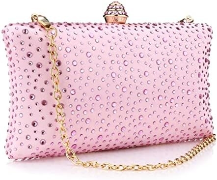 Kadın Gece Çantası Parlak Rhinestone Düğün Gece Partisi Kablo El Çantası Çanta Zincir Omuz Crossbody Çantası