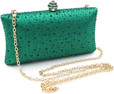 Kadın Gece Çantası Parlak Rhinestone Düğün Gece Partisi Kablo El Çantası Çanta Zincir Omuz Crossbody Çantası