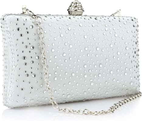 Kadın Gece Çantası Parlak Rhinestone Düğün Gece Partisi Kablo El Çantası Çanta Zincir Omuz Crossbody Çantası