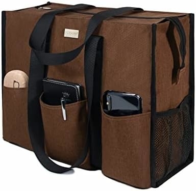 Üst Tasarım İLACE SU DURMAZLI TOTE BAG 13 Dış ve İç Cep, Üst Fermuar Kapama ve Kalın Alt Destek