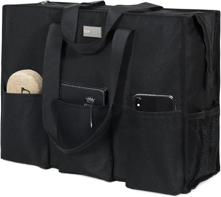 Üst Tasarım İLACE SU DURMAZLI TOTE BAG 13 Dış ve İç Cep, Üst Fermuar Kapama ve Kalın Alt Destek