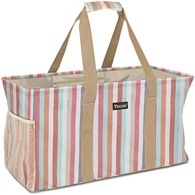 BALEYNE EXTRA LARGE UTILITY TOTE BAG GÖZLENMEK için tel çerçeve ile (MAVİ, 16.5'X14'X10'')