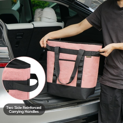Baleine LARGE 36-CAN COOLER BAGS yalıtılmış, PEVA YUMŞUK COOLER TOTE BAG, yalıtılmış GROCERY BAGS WITH ZIPPERED TOP