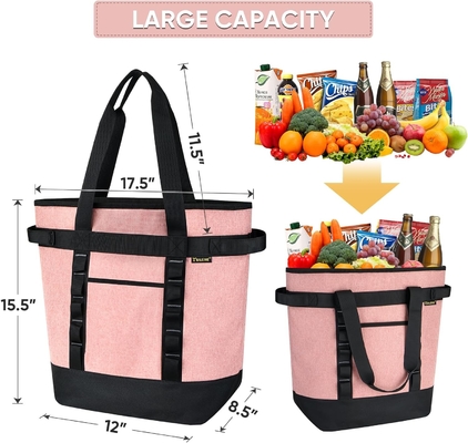 Baleine LARGE 36-CAN COOLER BAGS yalıtılmış, PEVA YUMŞUK COOLER TOTE BAG, yalıtılmış GROCERY BAGS WITH ZIPPERED TOP