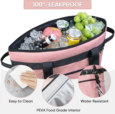 Baleine LARGE 36-CAN COOLER BAGS yalıtılmış, PEVA YUMŞUK COOLER TOTE BAG, yalıtılmış GROCERY BAGS WITH ZIPPERED TOP