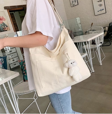 Marka: Kehpish Ekonomik Pamuk Kumaş Tote Çantası,Kadınlar Hobo Omuz Çantası 3 Dış Cepli Çanta