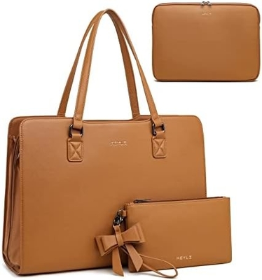 KEYLI 4PC SETLER KADINLAR için LAPTOP ÇANTASI USB şarj portu ile büyük deri LAPTOP BREEFCASE PC OLDER TOTE BAGS PU