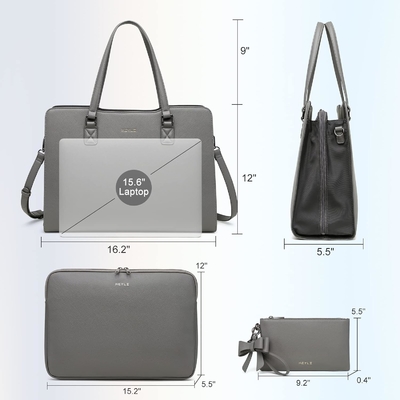 KEYLI 4PC SETLER KADINLAR için LAPTOP ÇANTASI USB şarj portu ile büyük deri LAPTOP BREEFCASE PC OLDER TOTE BAGS PU