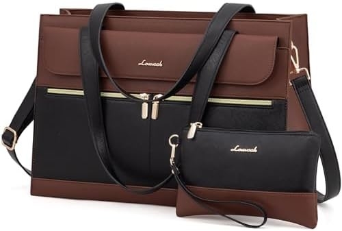 Lovevook KADINLARİN 15.6 inçLaptop TOTE İş Çantası PROFESYONAL deri bilgisayar BREEFCASE Su geçirmez iş