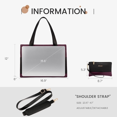 Lovevook KADINLARİN 15.6 inçLaptop TOTE İş Çantası PROFESYONAL deri bilgisayar BREEFCASE Su geçirmez iş