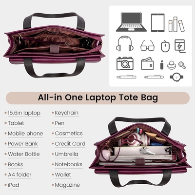 Lovevook KADINLARİN 15.6 inçLaptop TOTE İş Çantası PROFESYONAL deri bilgisayar BREEFCASE Su geçirmez iş