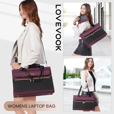 Lovevook KADINLARİN 15.6 inçLaptop TOTE İş Çantası PROFESYONAL deri bilgisayar BREEFCASE Su geçirmez iş