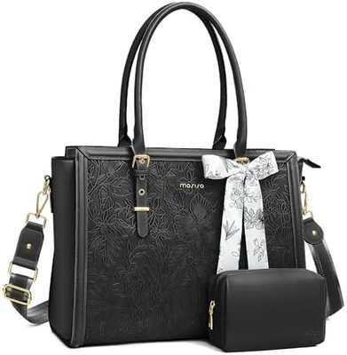Kadınlar için MOSISO LAPTOP BAG, 17-17.3 inç PU deri TOTE BAG MACBOOK, HP, DELL, ASUS NOTEBOOK ile uyumludur
