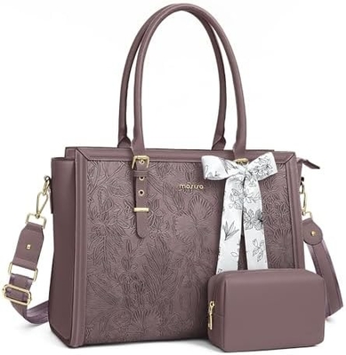 Kadınlar için MOSISO LAPTOP BAG, 17-17.3 inç PU deri TOTE BAG MACBOOK, HP, DELL, ASUS NOTEBOOK ile uyumludur