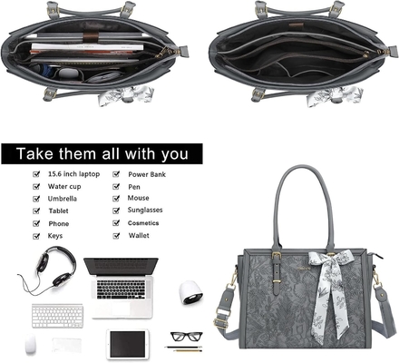 Kadınlar için MOSISO LAPTOP BAG, 17-17.3 inç PU deri TOTE BAG MACBOOK, HP, DELL, ASUS NOTEBOOK ile uyumludur