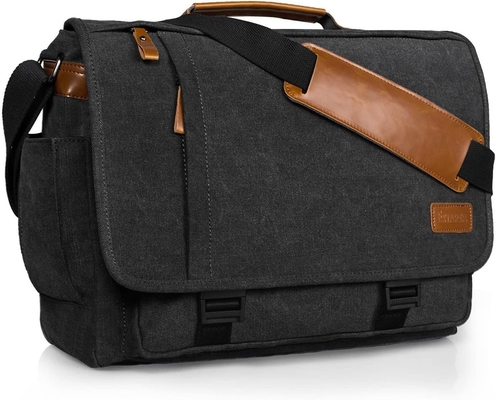 STARER MEN MESSENGER BAG 15.6 inç, su geçirmez tuval bilgisayar çantası iş çantası, dizüstü bilgisayar omuz çantası BREEFCASE SATCHEL