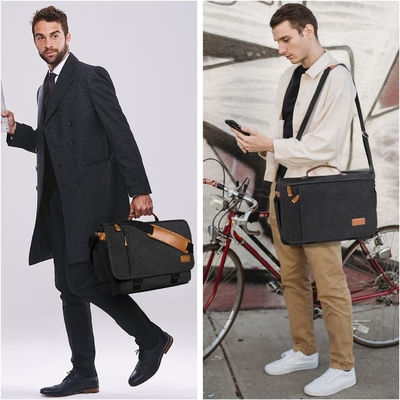 STARER MEN MESSENGER BAG 15.6 inç, su geçirmez tuval bilgisayar çantası iş çantası, dizüstü bilgisayar omuz çantası BREEFCASE SATCHEL
