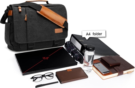 STARER MEN MESSENGER BAG 15.6 inç, su geçirmez tuval bilgisayar çantası iş çantası, dizüstü bilgisayar omuz çantası BREEFCASE SATCHEL