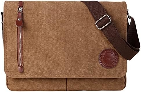 VINTAGE CANVAS SATCHEL MESSENGER BAG Erkekler için Kadınlar için,Gezek omuz çantası 13.5 &quot;Laptop çantaları kitap çantası