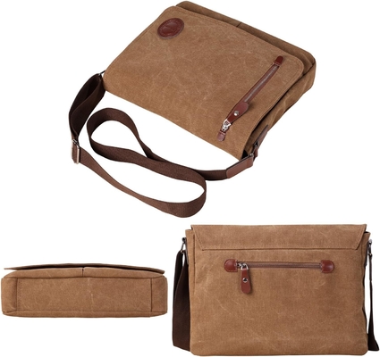 VINTAGE CANVAS SATCHEL MESSENGER BAG Erkekler için Kadınlar için,Gezek omuz çantası 13.5 &quot;Laptop çantaları kitap çantası